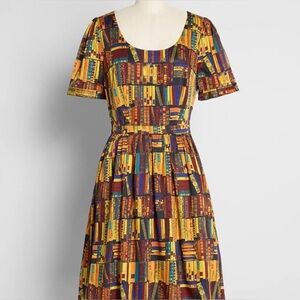Modcloth What’s the Scoop Library Print Dress